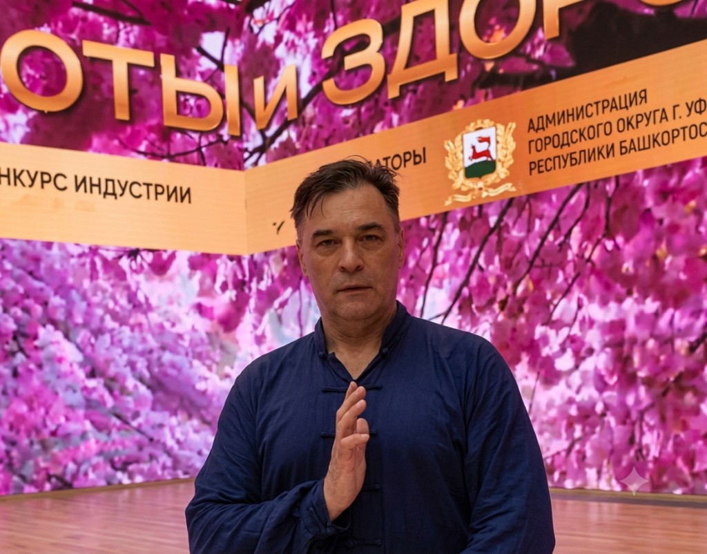 Радик на церемонии награждения чемпионата по массажу в Уфе